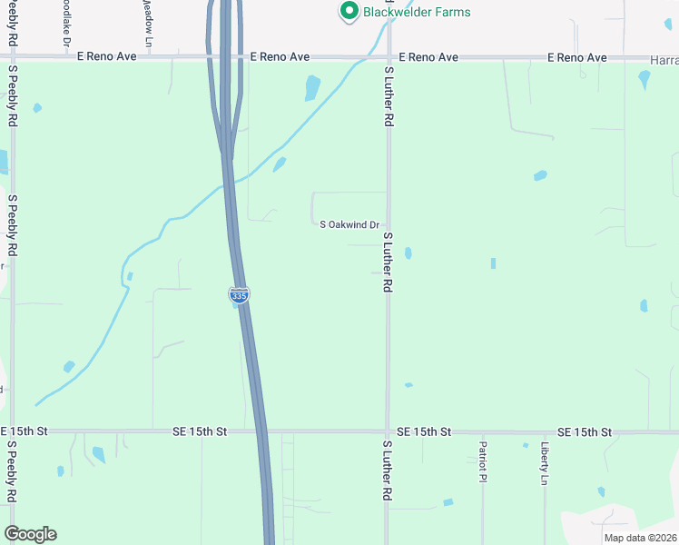 map of restaurants, bars, coffee shops, grocery stores, and more near 1065 South Luther Road in Choctaw