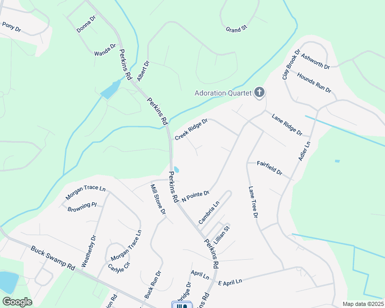 map of restaurants, bars, coffee shops, grocery stores, and more near 109 Downing Place in Goldsboro