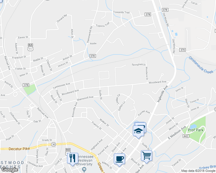 map of restaurants, bars, coffee shops, grocery stores, and more near 911 Woodward Avenue in Athens