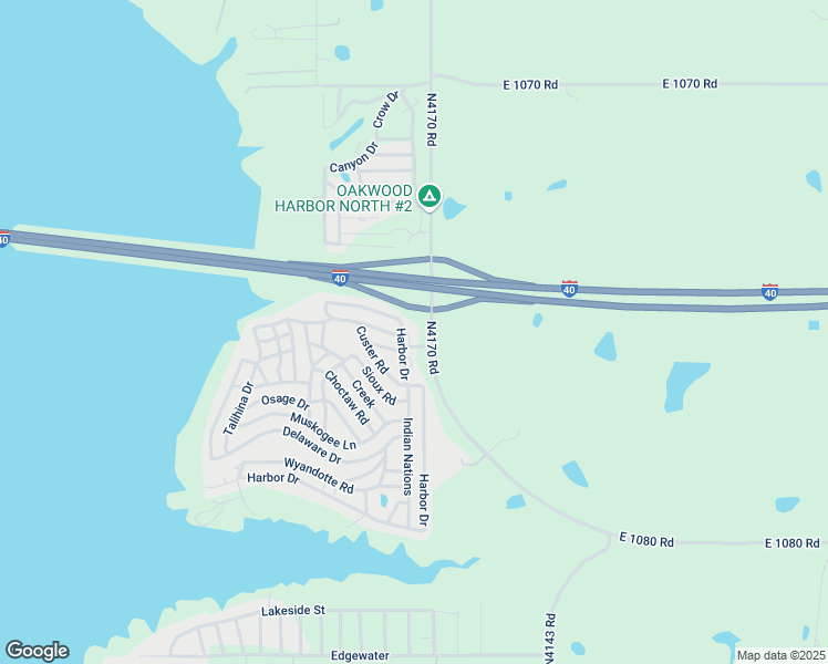 map of restaurants, bars, coffee shops, grocery stores, and more near 416949 East 1076 Road in Checotah