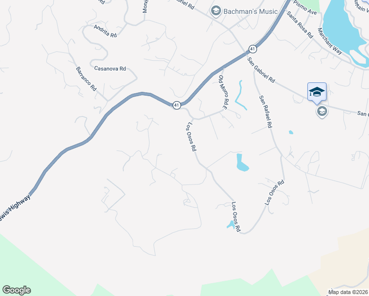 map of restaurants, bars, coffee shops, grocery stores, and more near 8230 Toloso Road in Atascadero