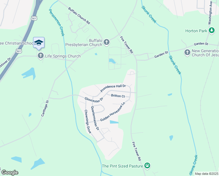 map of restaurants, bars, coffee shops, grocery stores, and more near 317 Providence Hall Drive in Sanford