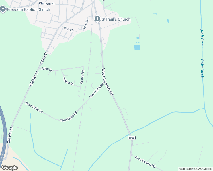 map of restaurants, bars, coffee shops, grocery stores, and more near 4646 Weyerhaeuser Road in Ayden