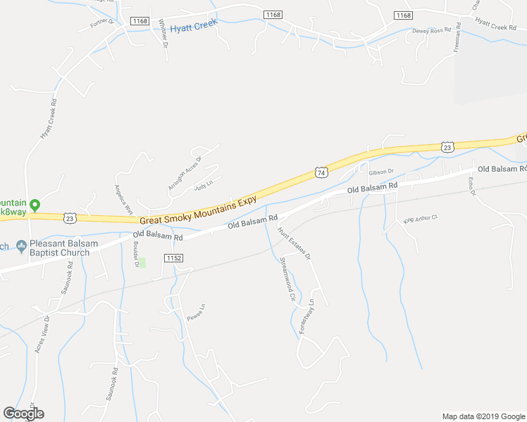 map of restaurants, bars, coffee shops, grocery stores, and more near 1516 Old Balsam Road in Waynesville