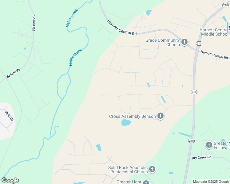 map of restaurants, bars, coffee shops, grocery stores, and more near 492 Winding Creek Drive in Lillington