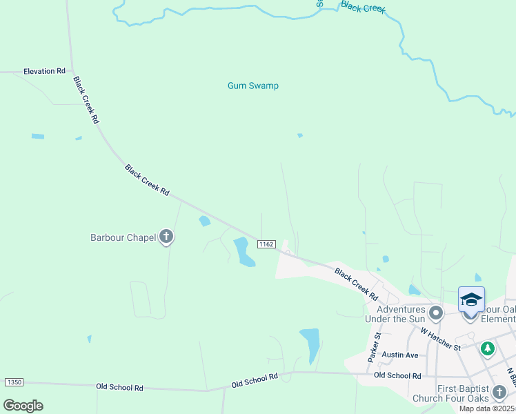 map of restaurants, bars, coffee shops, grocery stores, and more near 109 Jacob Lane in Four Oaks