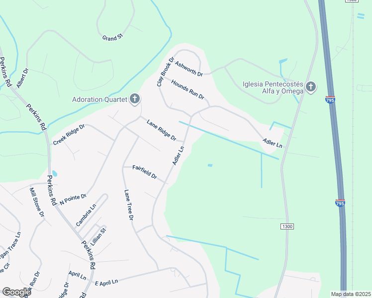 map of restaurants, bars, coffee shops, grocery stores, and more near 400 Adler Lane in Goldsboro