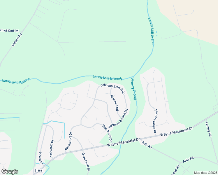 map of restaurants, bars, coffee shops, grocery stores, and more near 416 Johnson Branch Road in Goldsboro