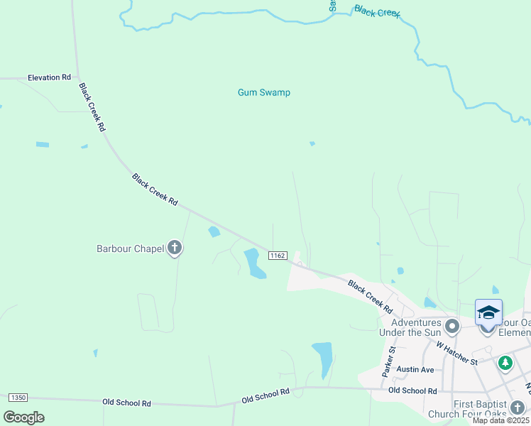 map of restaurants, bars, coffee shops, grocery stores, and more near 109 Jacob Lane in Four Oaks