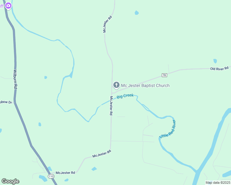 map of restaurants, bars, coffee shops, grocery stores, and more near 25 Old River Road in Pangburn