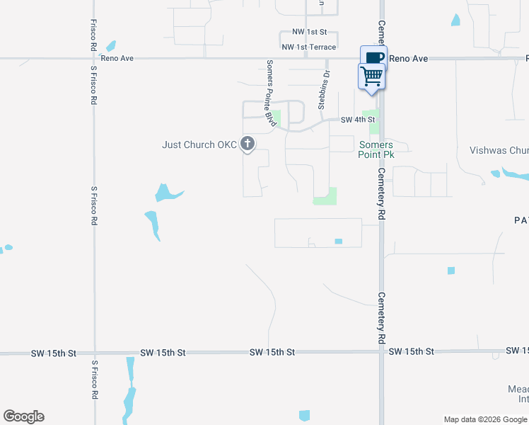 map of restaurants, bars, coffee shops, grocery stores, and more near 1001 Belmonte Place in Yukon
