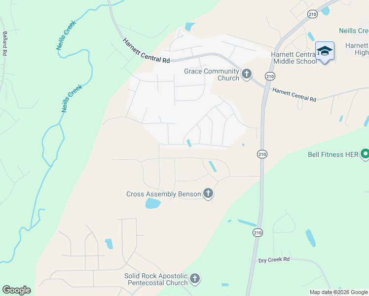 map of restaurants, bars, coffee shops, grocery stores, and more near 211 Day Song Court in Harnett County