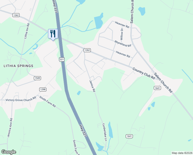 map of restaurants, bars, coffee shops, grocery stores, and more near 1598 Jacks Trail in Lincolnton