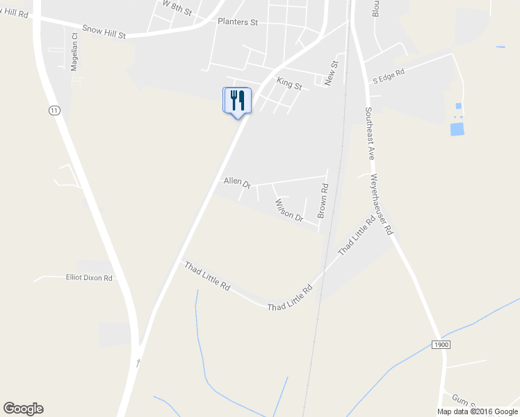 map of restaurants, bars, coffee shops, grocery stores, and more near 4528 Martin Circle in Ayden