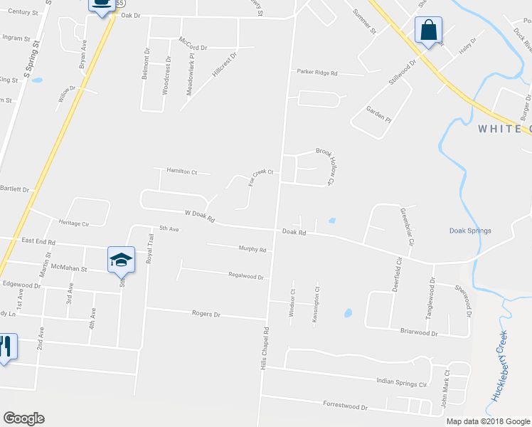 map of restaurants, bars, coffee shops, grocery stores, and more near 1528 Hills Chapel Road in Manchester