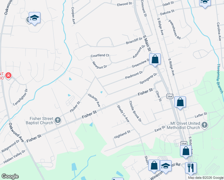 map of restaurants, bars, coffee shops, grocery stores, and more near 2499 Shady Lane Avenue Exn in Kannapolis