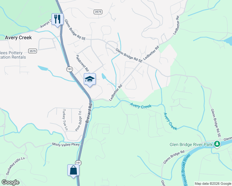 map of restaurants, bars, coffee shops, grocery stores, and more near 30 Lance Road in Arden