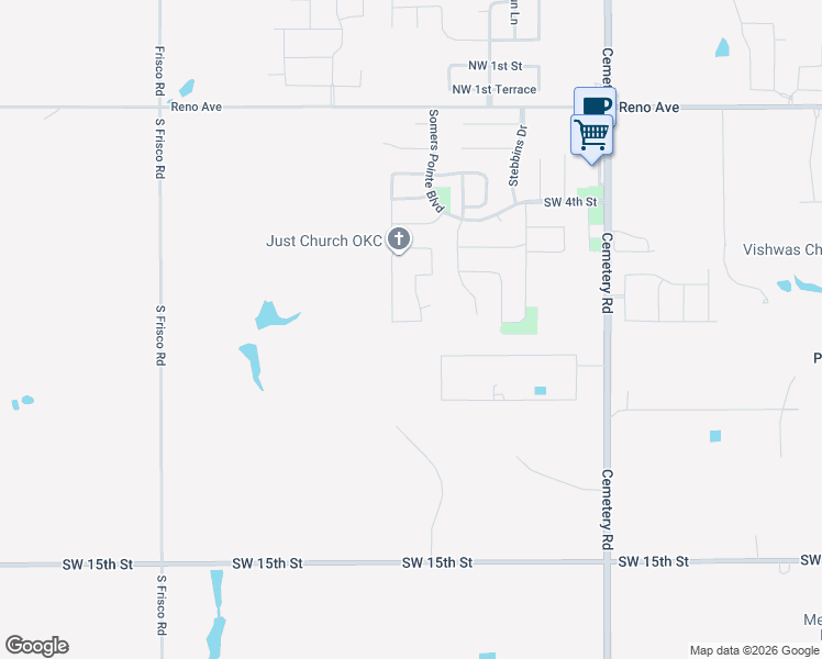 map of restaurants, bars, coffee shops, grocery stores, and more near 1001 Belmonte Place in Yukon