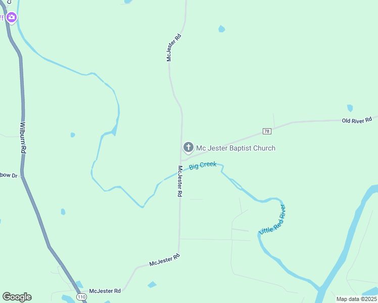 map of restaurants, bars, coffee shops, grocery stores, and more near 25 Old River Road in Pangburn