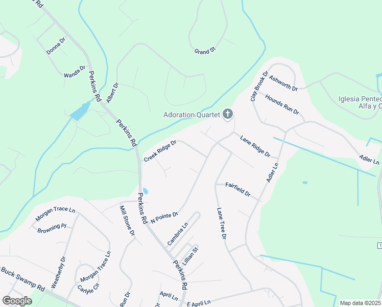 map of restaurants, bars, coffee shops, grocery stores, and more near 105 Bloomingfield Place in Goldsboro