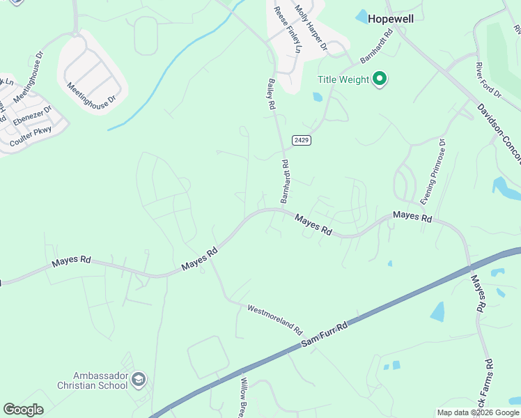 map of restaurants, bars, coffee shops, grocery stores, and more near 12816 Mayes Road in Huntersville