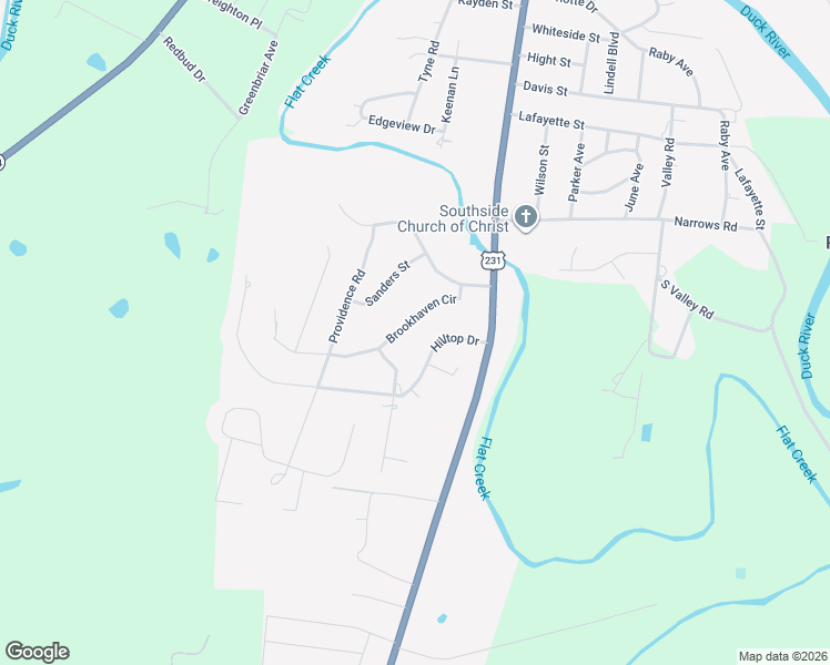 map of restaurants, bars, coffee shops, grocery stores, and more near 108 Hilltop Drive in Shelbyville