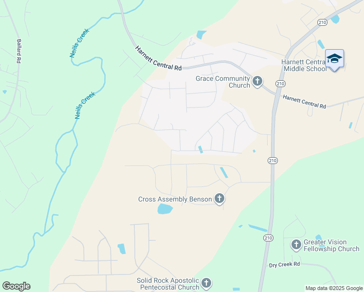 map of restaurants, bars, coffee shops, grocery stores, and more near 83 Cutty Way in Angier