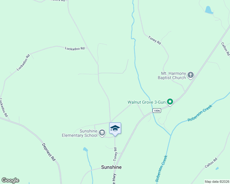 map of restaurants, bars, coffee shops, grocery stores, and more near 406 Toney Road in Bostic