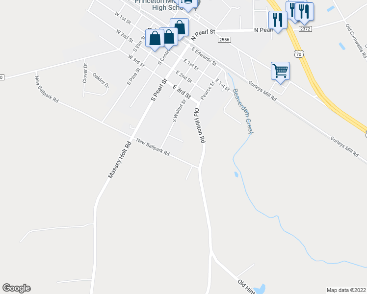 map of restaurants, bars, coffee shops, grocery stores, and more near 106 Southview Court in Princeton