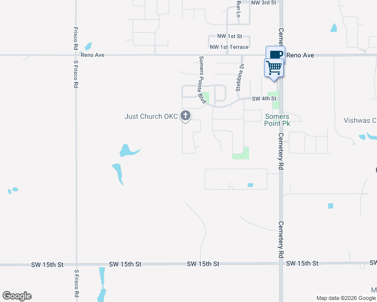map of restaurants, bars, coffee shops, grocery stores, and more near 401 Argos Road in Yukon