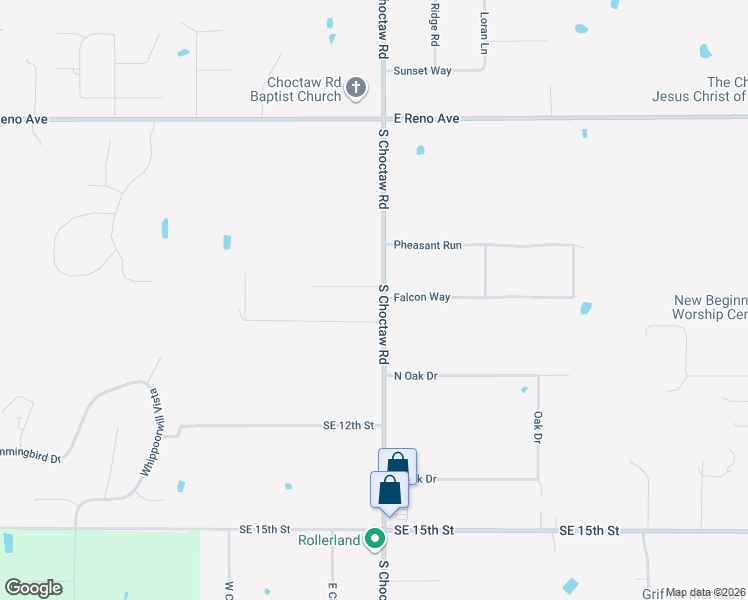 map of restaurants, bars, coffee shops, grocery stores, and more near 14947 Coronado Drive in Choctaw
