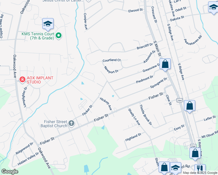 map of restaurants, bars, coffee shops, grocery stores, and more near 2394 Shady Lane Avenue Exn in Kannapolis