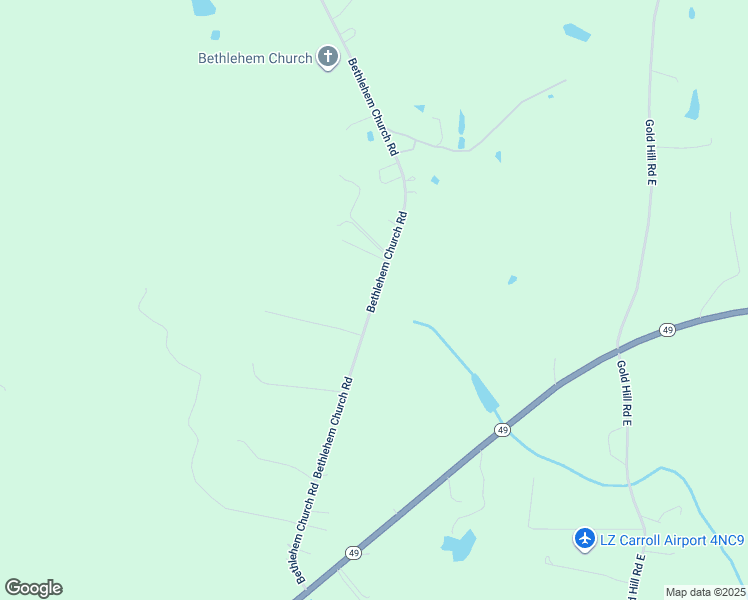 map of restaurants, bars, coffee shops, grocery stores, and more near Bethlehem Church Road in Gold Hill