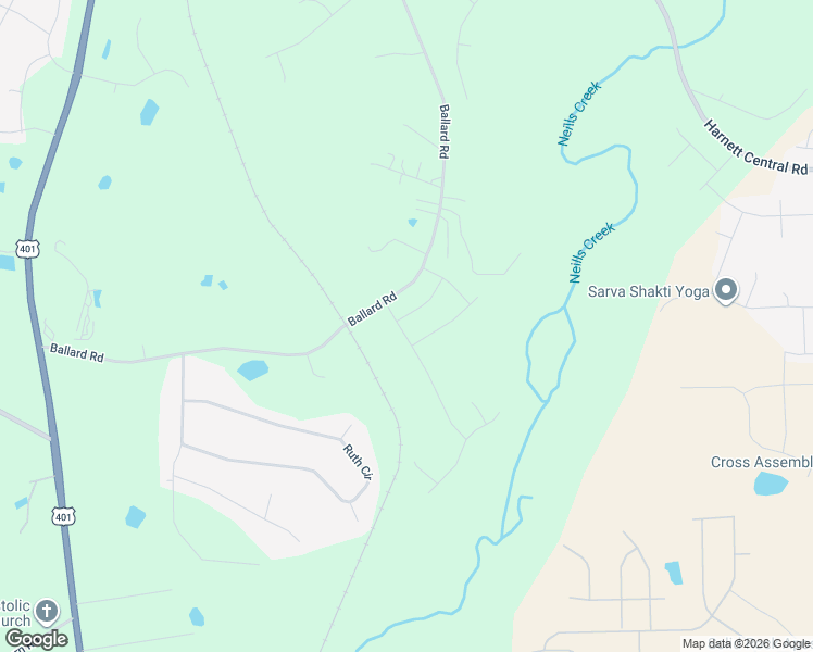 map of restaurants, bars, coffee shops, grocery stores, and more near 668-960 Ballard Road in Fuquay Varina