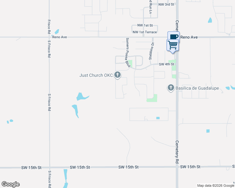 map of restaurants, bars, coffee shops, grocery stores, and more near 401 Argos Road in Yukon
