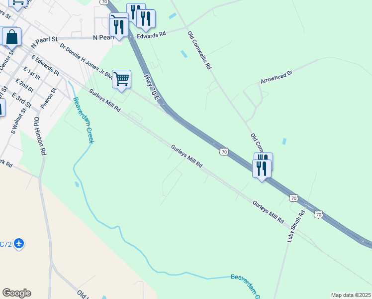 map of restaurants, bars, coffee shops, grocery stores, and more near 741 Gurleys Mill Road in Princeton