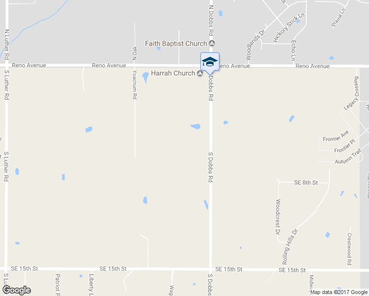 map of restaurants, bars, coffee shops, grocery stores, and more near 601 South Dobbs Road in Harrah