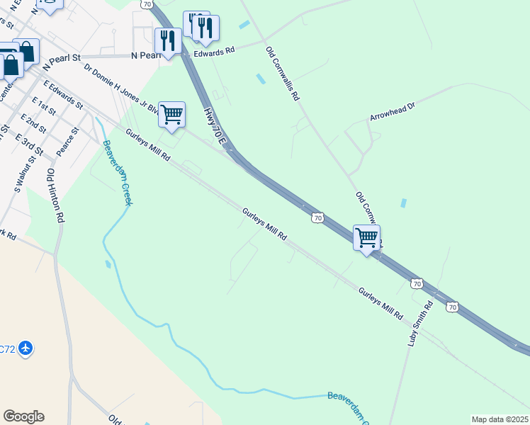map of restaurants, bars, coffee shops, grocery stores, and more near 741 Gurleys Mill Road in Princeton