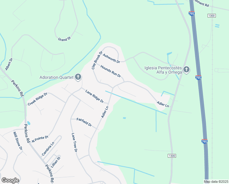 map of restaurants, bars, coffee shops, grocery stores, and more near 412 Adler Lane in Goldsboro