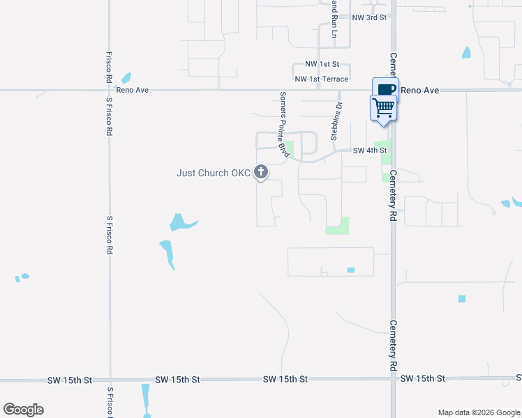 map of restaurants, bars, coffee shops, grocery stores, and more near 716 Argos Road in Yukon