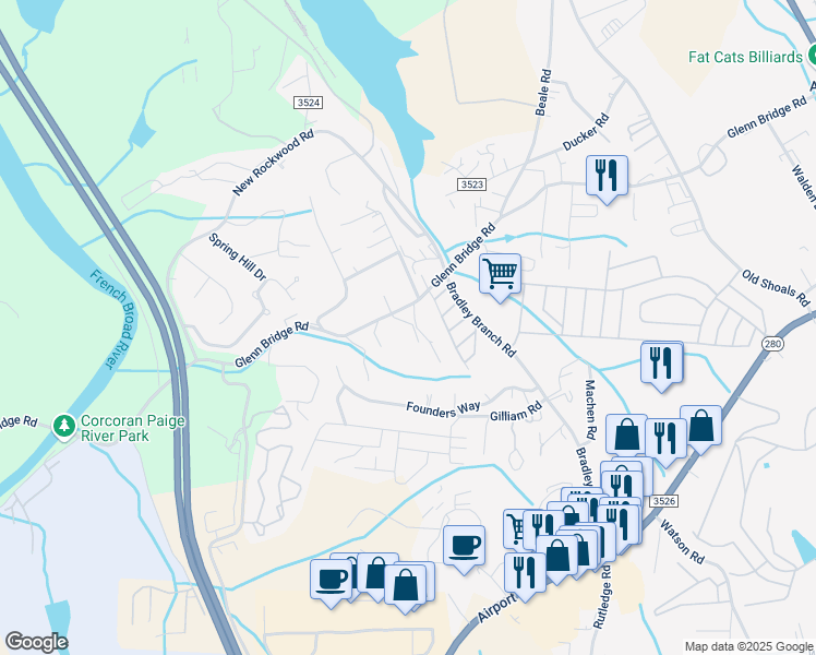 map of restaurants, bars, coffee shops, grocery stores, and more near 6 Shade Drive in Arden