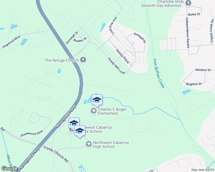 map of restaurants, bars, coffee shops, grocery stores, and more near 4802 Camp Cabarrus Drive in Kannapolis