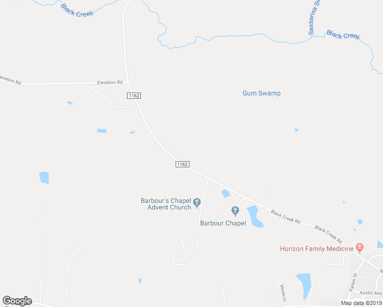 map of restaurants, bars, coffee shops, grocery stores, and more near 1832 Black Creek Road in Four Oaks