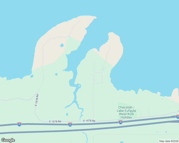 map of restaurants, bars, coffee shops, grocery stores, and more near 107436 South 4090 Road in Checotah