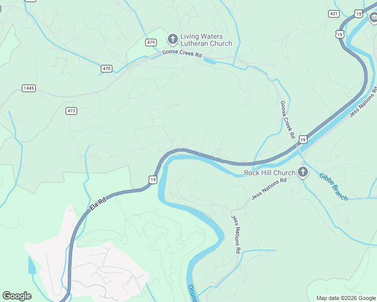 map of restaurants, bars, coffee shops, grocery stores, and more near 6593 Ela Road in Swain County