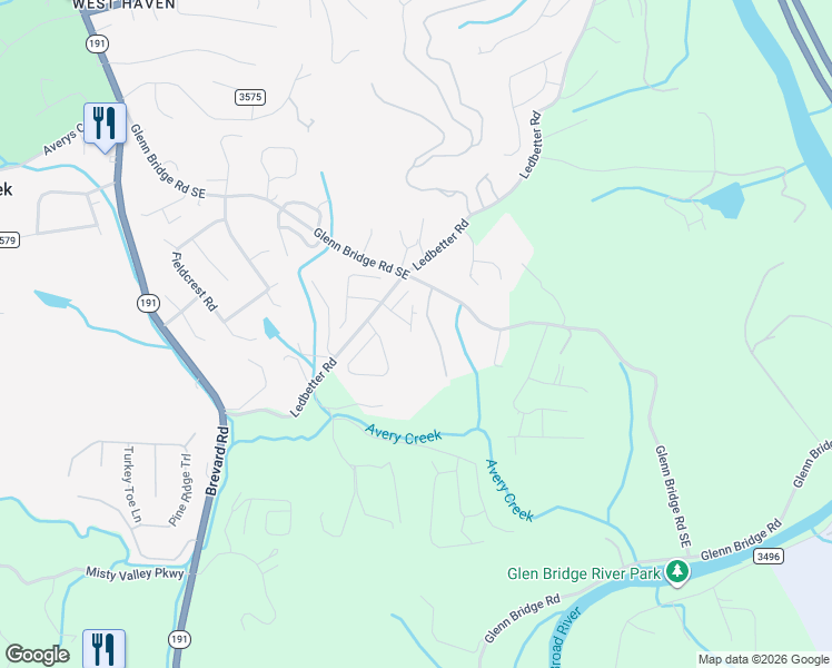 map of restaurants, bars, coffee shops, grocery stores, and more near 21 Hollow Crest Way in Arden