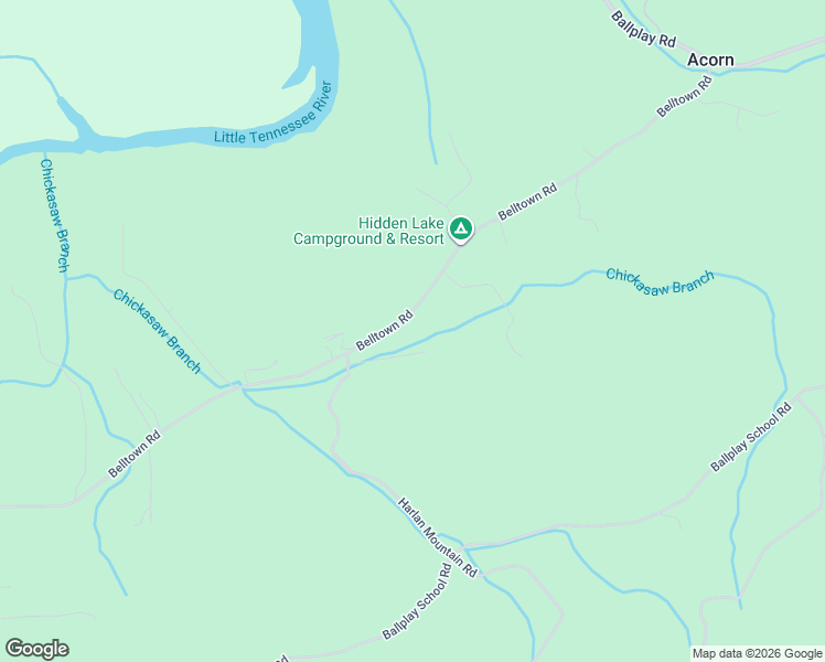 map of restaurants, bars, coffee shops, grocery stores, and more near 1458 Belltown Road in Tellico Plains