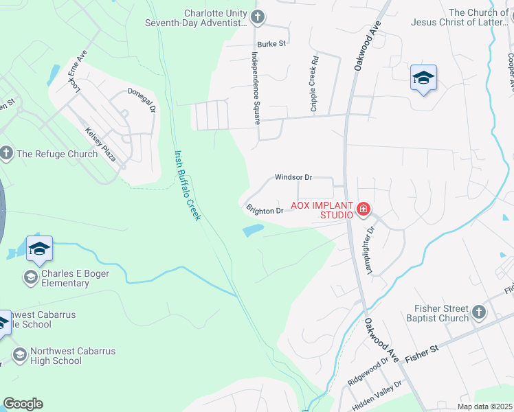 map of restaurants, bars, coffee shops, grocery stores, and more near 910 Brighton Drive in Kannapolis