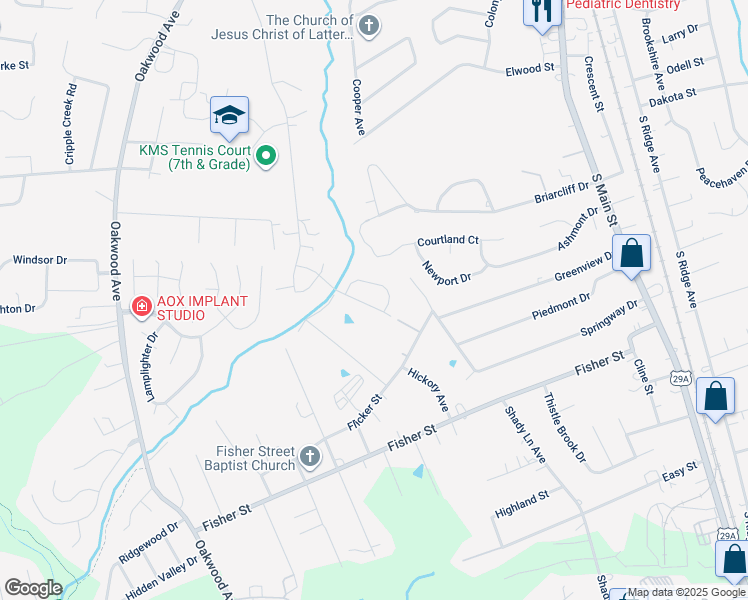 map of restaurants, bars, coffee shops, grocery stores, and more near 2433 Spruce Street in Kannapolis