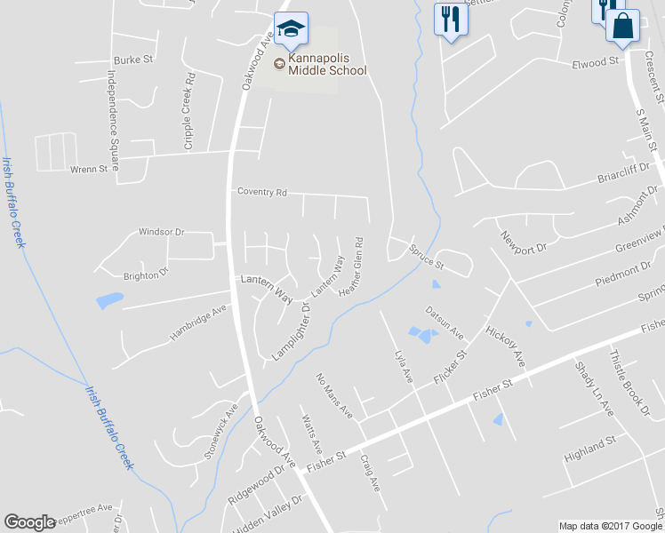 map of restaurants, bars, coffee shops, grocery stores, and more near 828 Lantern Way in Kannapolis